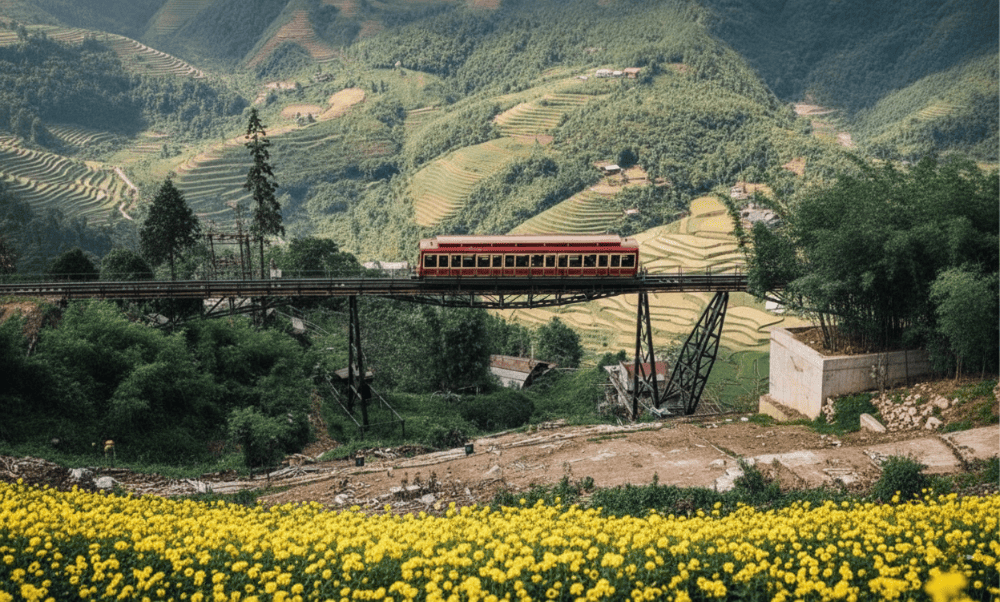 Muong Hoa Mountain Train is Vietnam's most modern and longest train route